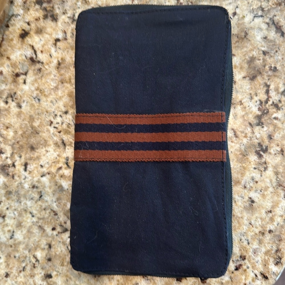 Hermes Unisex large bi fold wallet /pouch in canvas has 9 card slots